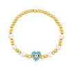 Clearance sale heart-shaped devil's eye bracelet European and American celebrity pearl gold beaded elastic bracelet bre80