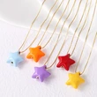 AS jewelry new oil drop five-pointed star pendant necklace clavicle chain nkb709 necklace