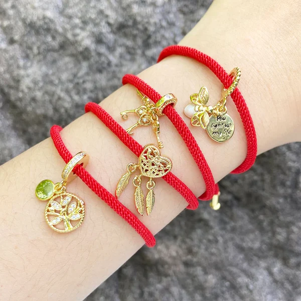 AS jewelry tree of life love pendant bracelet female gold-plated zircon red rope hand jewelry brf32