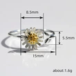  New Korean Daisy Ring Fashion Small Fresh Adjustable Open Ring Leaf Flower Ring Women