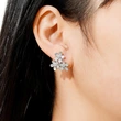 Flower earrings for women, elegant ladies, daily matching earrings inlaid with zircon, popular shining earrings