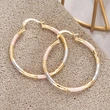 Manufacturer wholesale fashionable earrings for women three-color oil-painted thin hoop earrings with checkerboard texture niche design