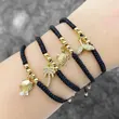 AS jewelry Europe and the United States hot selling turtle shell pendant bracelet female gold-plated adjustable black rope bracelet brg61