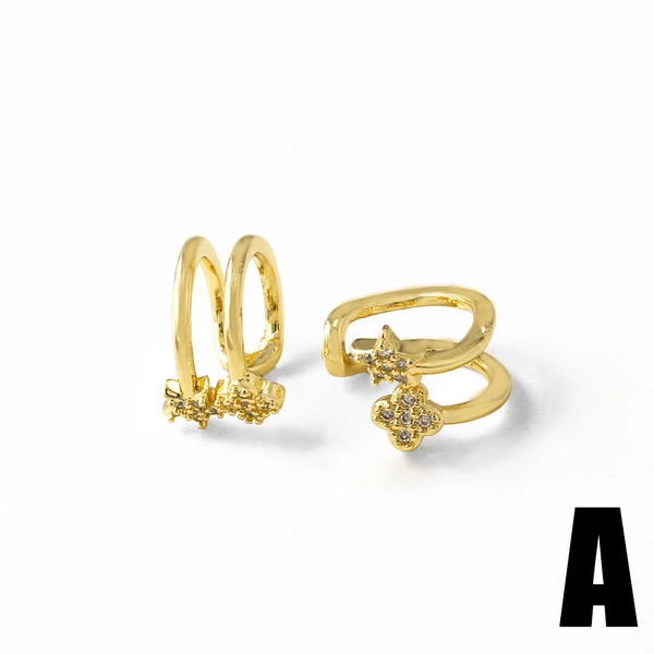 AS jewelry Europe and the United States hot selling copper plated 18k gold butterfly ear clip female no ear piercing ear bone clip earrings erq49