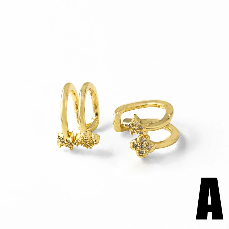 AS jewelry Europe and the United States hot selling copper plated 18k gold butterfly ear clip female no ear piercing ear bone clip earrings erq49