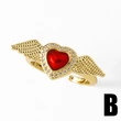 AS jewelry European and American hot-selling copper-plated real gold love wings flower oil drop open ring female riq90