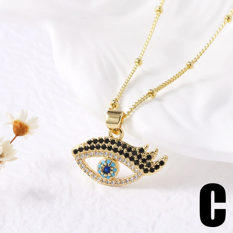 AS jewelry summer new all-match turtle devil eye pearl pendant necklace clavicle chain female nku59