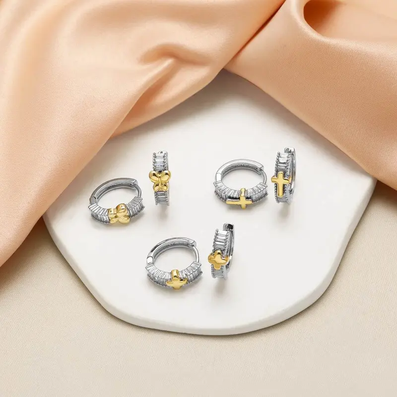 AS jewelry Europe and the United States hot selling simple high-end butterfly cross earrings earrings female erm65