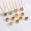 AS jewelry Europe and the United States hot selling twelve constellation necklace zircon double-sided hollow birthstone clavicle chain nkb794