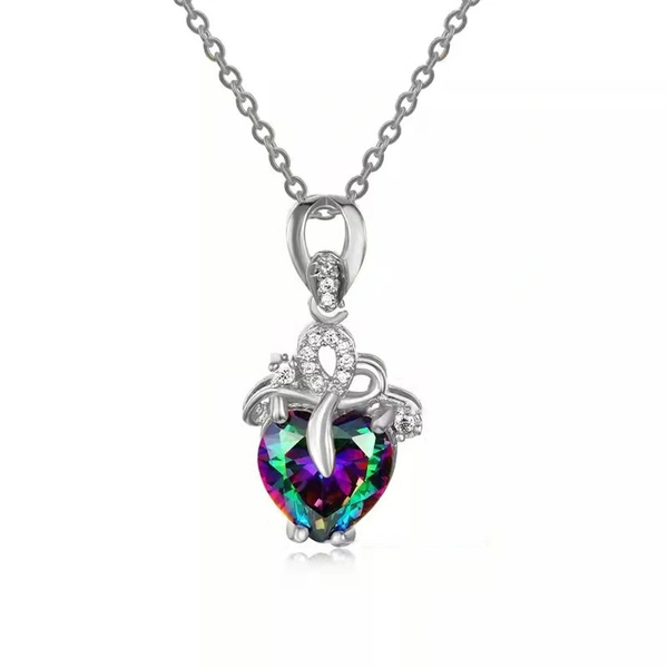   Hot selling fashion love pendant heart shaped zircon women's necklace royal queen accessories necklace female