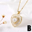 AS jewelry new hot selling full zircon gold-plated love heart pendant necklace nkb220 necklace