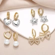 AS jewelry earrings European and American love earrings female pearl bow gold-plated star earrings era176
