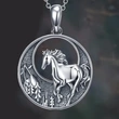  vintage medieval fashion retro style set hot selling necklace forest and horse necklace earrings