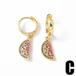 AS jewelry hot selling copper plated 18k gold fruit and vegetable watermelon earrings earrings female erw44