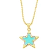 Clearance European and American spring five-pointed star necklace pendant color oil drop zircon necklace clavicle chain female nka003