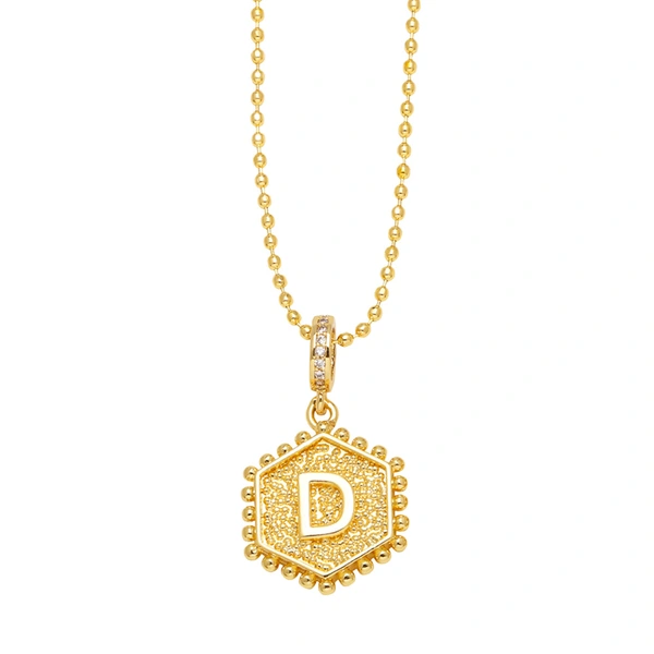 AS jewelry European and American hexagonal heart 26 English letters necklace clavicle necklace nkb296 necklace