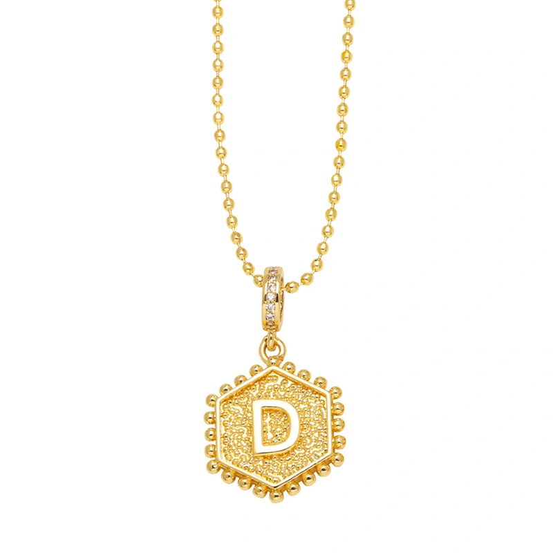 AS jewelry European and American hexagonal heart 26 English letters necklace clavicle necklace nkb296 necklace