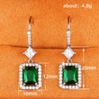 European and American emerald colored gemstone earrings retro earrings earrings jewelry temperament versatile high-end ear hooks for women