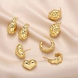Hot selling love teardrop earrings personality versatile copper plated 18k gold earrings wholesale eru02