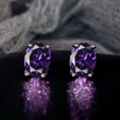 Special earrings dazzling four-claw single diamond earrings for women fashionable and small oval zircon earrings