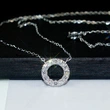  Factory direct sales round hollow geometric necklace micro inlaid zircon sparkling jewelry everyday elegant accessories