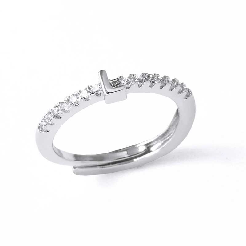 AS jewelry Europe and the United States hot selling 26 English small letter ring female copper plated 18k gold ring rih99ring