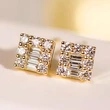  European and American simple exquisite earrings daily matching geometric earrings micro-inlaid zircon ladies earrings