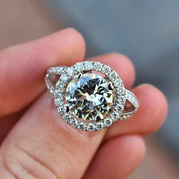 Xiaohongshu celebrity recommended wedding ring light luxury style eight hearts and eight arrows zircon engagement ring bridal jewelry