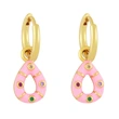 Clearance teardrop-shaped oil-drop zircon earrings simple and versatile candy-colored earrings sweet earrings for women erx98