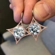  Korean style new high-end geometric diamond zircon earrings 2021 temperament internet celebrity earrings