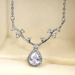 Korean style necklace for women, short deer antler diamond necklace, simple clavicle necklace for women