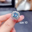 Internet celebrity live jewelry set luxury colored zircon necklace sea blue earrings and ring set
