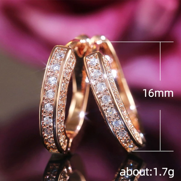Hot selling U-shaped geometric zircon earrings with European and American super sparkle and full diamond earrings for women