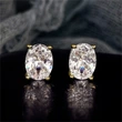 Special earrings dazzling four-claw single diamond earrings for women fashionable and small oval zircon earrings