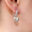 Hot selling hiphop hip-hop full zircon heartbreak earrings personality earrings for men and women
