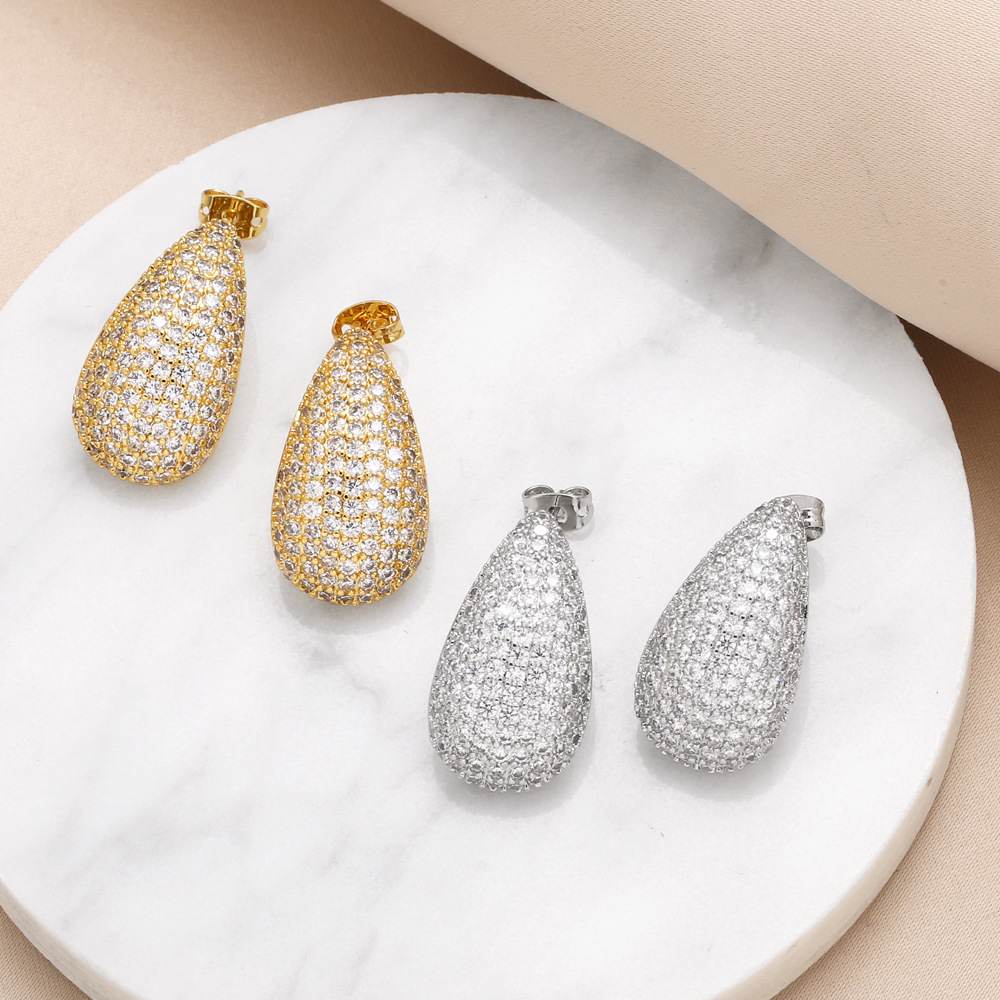 Clearance hot sale water drop earrings for women high-end gold-plated zircon earrings era205