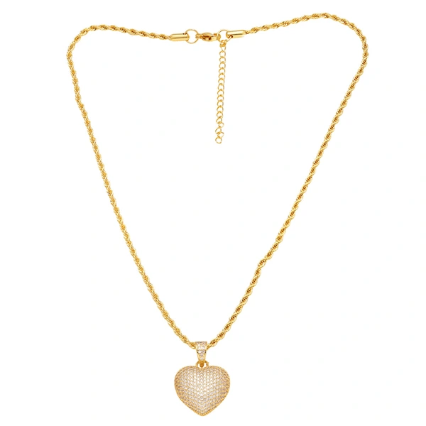 AS jewelry European and American fashion love full zircon pendant necklace female gold-plated hip-hop clavicle chain nkn89