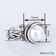  Hot selling white copper fantasy ring female pearl baroque exquisite ring elegant retro exquisite style