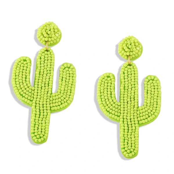 Clearance sale hot selling rice bead earrings personality Bohemian cactus sewn rice bead earrings err16