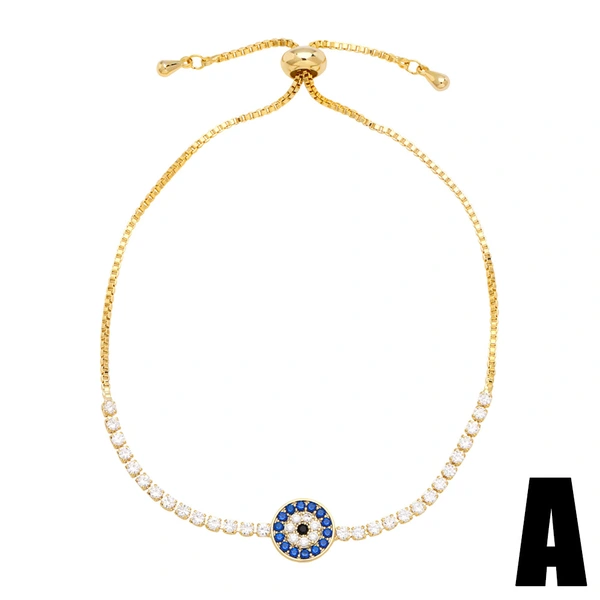 European and American jewelry devil eye bracelet personality full diamond zircon blue eye bracelet fashion hand jewelry brk12