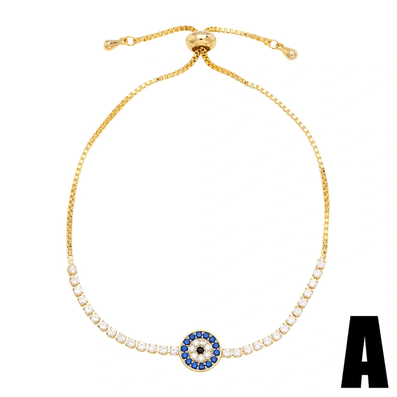 European and American jewelry devil eye bracelet personality full diamond zircon blue eye bracelet fashion hand jewelry brk12