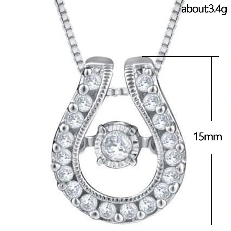 New creative personality U-shaped letter women's necklace beating heart pendant clavicle chain wholesale