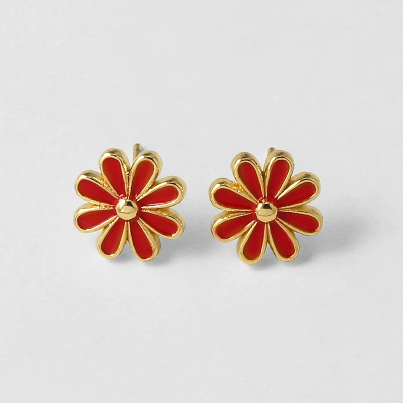AS jewelry European and American style small daisy flower earrings niche design oil drop flower earrings female erw45