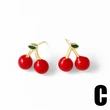 AS jewelry hot selling cherry fruit pendant earrings copper plated real gold earrings female ers56 ring