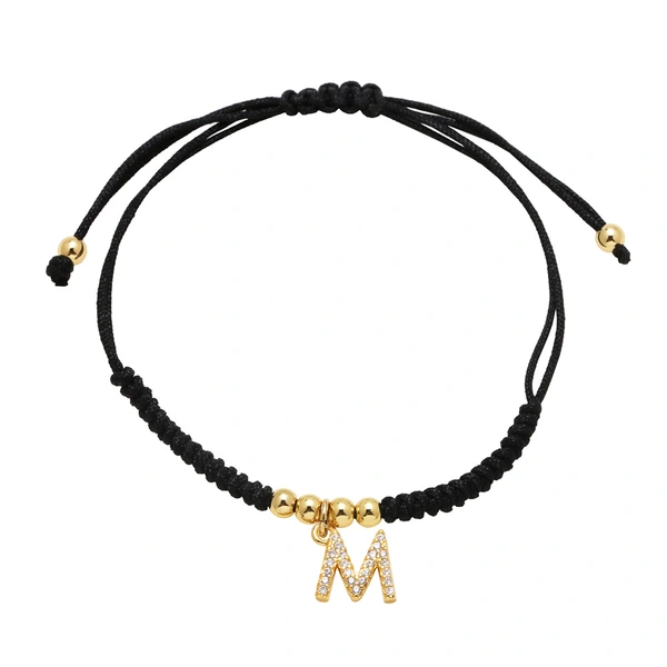 AS jewelry European and American new black bracelet 26 English letters pendant bracelet hand jewelry bra13