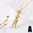 Jewelry European and American two-color couple dance pendant necklace glossy gold-plated clavicle chain nkz67 necklace