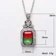 Fashionable and light luxury style colorful crystal necklace European and American square colored zircon pendant necklace socialite accessories