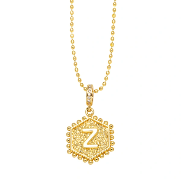 AS jewelry European and American hexagonal heart 26 English letters necklace clavicle necklace nkb296 necklace