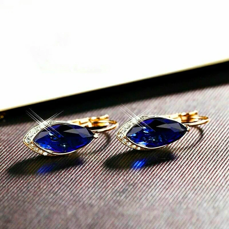  Temperamental design earrings inlaid with marquise-shaped glass earrings, best-selling fashion all-match earrings
