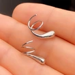   New design earrings niche design glossy geometric wave ear clip hip hop party earrings